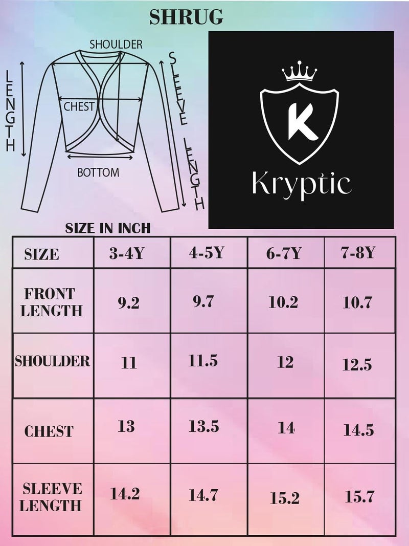 KRYPTIC Girls Navy Solid Cotton Crop Shrug for Kids (5-6 Years) - Image 4